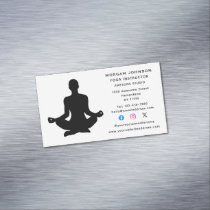 Tarjeta De Visita Magnética Instructores De Yoga Salud Y Bienestar Social Medi