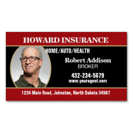 Tarjeta De Visita Magnética Insurance Agent or Any Company