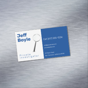 Tarjeta De Visita Magnética Investigación privada   Detective Professional Bl