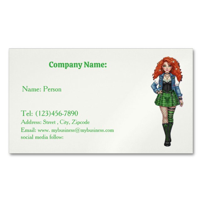 Tarjeta De Visita Magnética irish dall  (Anverso)