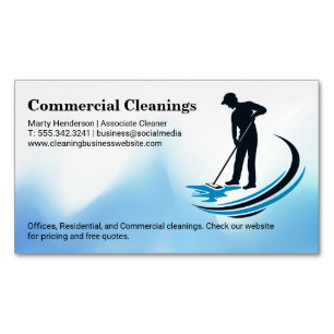 Tarjeta De Visita Magnética Janitor Mopping Limpieza del hogar