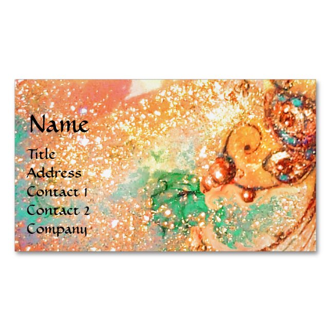 TARJETA DE VISITA MAGNÉTICA JARDÍN DE LA PLANTA DE MARIPOSAS MÁGICAS PERDIDAS (Anverso)