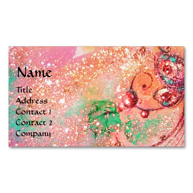 TARJETA DE VISITA MAGNÉTICA JARDÍN DE LA PLANTA DE MARIPOSAS MÁGICAS PERDIDAS (Anverso)