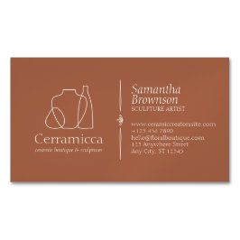 Tarjeta De Visita Magnética Jarrón de cerámica de porcelana de terracota escul
