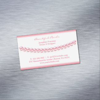 Tarjeta De Visita Magnética Jewelry Pearl