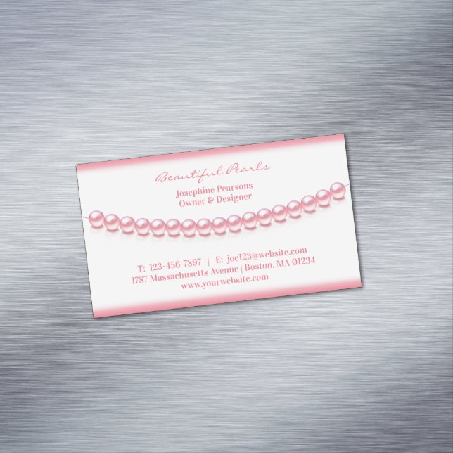 Tarjeta De Visita Magnética Jewelry Pearl (In Situ)