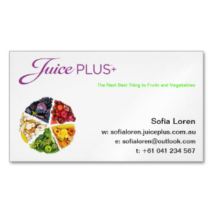 Tarjeta De Visita Magnética JP+ Logotipo púrpura de la empanada del Veggie de