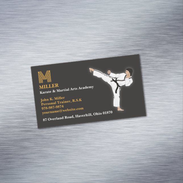 Tarjeta De Visita Magnética Karate de artes marciales (In Situ)