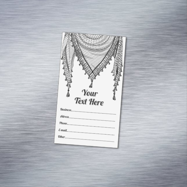 Tarjeta De Visita Magnética Keffiyeh palestino Scarf tejido tradicional (In Situ)