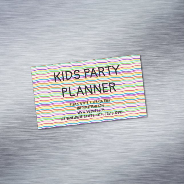 Tarjeta De Visita Magnética 🍭 Kids Fiesta Planner (In Situ)