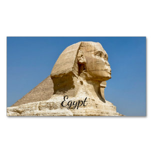 Tarjeta De Visita Magnética La Gran Esfinge de Giza contra un cielo azul claro