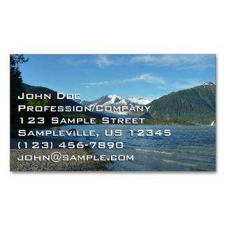 Tarjeta De Visita Magnética Lago Mendenhall en el paisaje Juneau Alaska