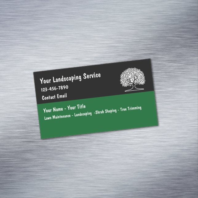 Tarjeta De Visita Magnética Landscaping And Lawn Service Simple (In Situ)