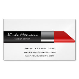 Tarjeta De Visita Magnética Lápiz labial rojo