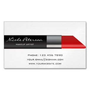 Tarjeta De Visita Magnética Lápiz labial rojo