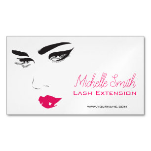 Tarjeta De Visita Magnética Largos latigazos rosados Lash Extensions