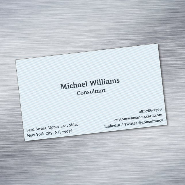 Tarjeta De Visita Magnética Las líneas azules modernas y modernas son elegante (Modern Trendy Blue Lines Elegant Professional Business Card Magnet)