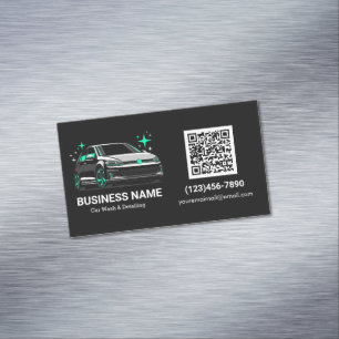 Tarjeta De Visita Magnética Lavado de Auto Móvil y Detallado Personalizado