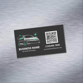 Tarjeta De Visita Magnética Lavado de Auto Móvil y Detallado Personalizado