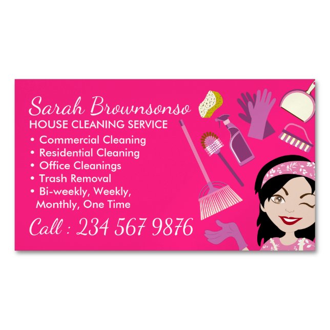 Tarjeta De Visita Magnética Lavado del lavado de mosaico Lady Tile (Anverso)