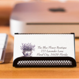 Tarjeta De Visita Magnética Lavanda en azul Delft, personalizable