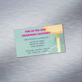 Tarjeta De Visita Magnética Lecciones de agua de la piscina para nadar