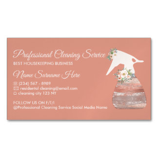 Tarjeta De Visita Magnética Limpieza de las flores de los spray de las doncell