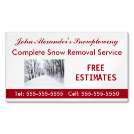 Tarjeta De Visita Magnética Limpieza de nieve, Retirada de nieve y Servicio Co