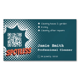 Tarjeta De Visita Magnética Limpieza residencial sin foco azul promocional