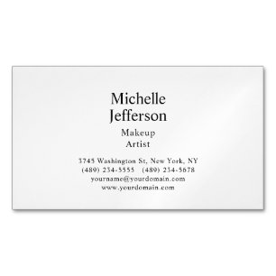 Tarjeta De Visita Magnética Llanto Minimalista blanco y negro moderno