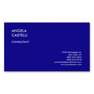 Tarjeta De Visita Magnética Llanura Minimalista moderna Ultramarine Blue Trend