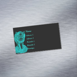 Tarjeta De Visita Magnética Lobo negro enojado en la noche