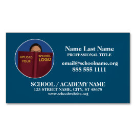 Tarjeta De Visita Magnética Logo de la escuela personalizado | Información pro