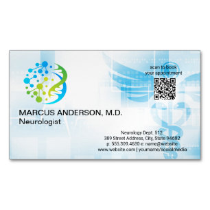 Tarjeta De Visita Magnética Logo de neurología   Antecedentes médicos