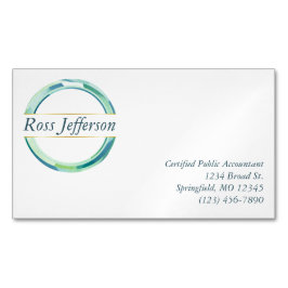 Tarjeta De Visita Magnética Logo del Círculo Azul