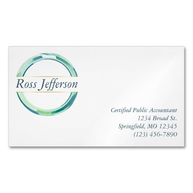 Tarjeta De Visita Magnética Logo del Círculo Azul (Anverso)