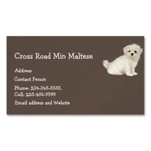 Tarjeta De Visita Magnética Logotipo animal del Mascota de perros de Malta
