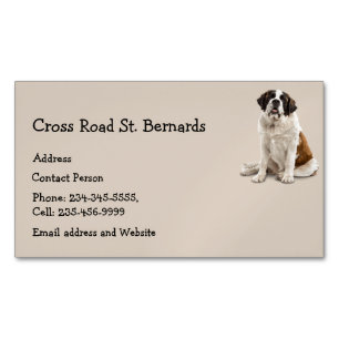 Tarjeta De Visita Magnética Logotipo animal del Mascota de Perros de San Berna