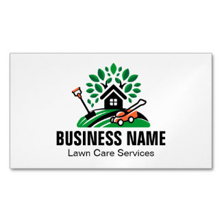 Tarjeta De Visita Magnética Logotipo de paisaje verde Casa Árbol Cortadora de 