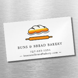 Tarjeta De Visita Magnética Logotipo de pan para panadería de comida a domicil