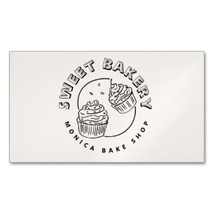 Tarjeta De Visita Magnética Logotipo de panadería dulce vintage