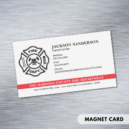 Tarjeta De Visita Magnética Logotipo del bombero del Departamento de Bomberos 