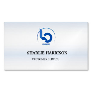 Tarjeta De Visita Magnética Logotipo empresarial Personal de empleados azul