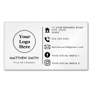 Tarjeta De Visita Magnética logotipo personalizado iconos de redes sociales mi