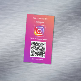 Tarjeta De Visita Magnética Logotipo profesional de Instagram Síganme Código Q