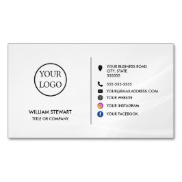 Tarjeta De Visita Magnética Logotipo profesional Sitio web de medios sociales 