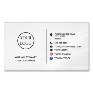 Tarjeta De Visita Magnética Logotipo profesional Sitio web de medios sociales 