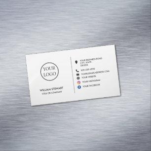 Tarjeta De Visita Magnética Logotipo profesional Sitio web de medios sociales