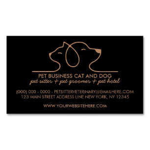 Tarjeta De Visita Magnética Logotipo simple de veterinaria para mascotas con p