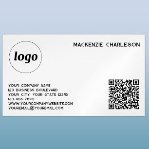 Tarjeta De Visita Magnética Logotipo simple y código QR